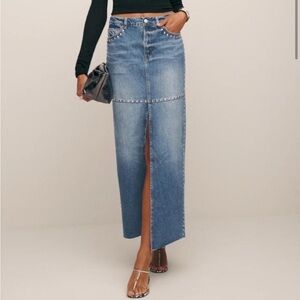 Reformation Tazz Maxi Denim Skirt